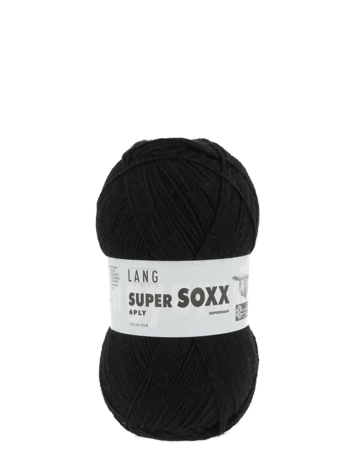 Lang Yarns Super Soxx 6-Fach, оттенок Чёрный